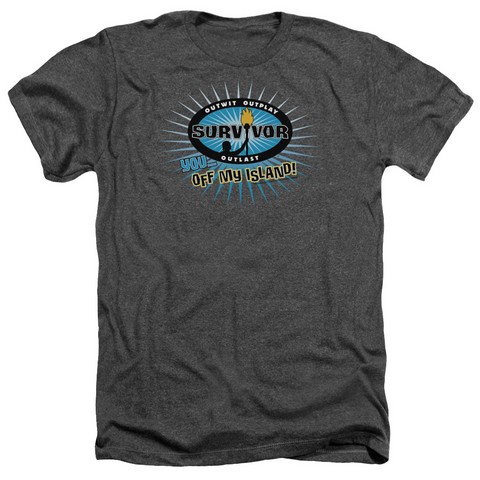 Survivor-Off My Island - Adult Heather Tee - Charcoal- 2X