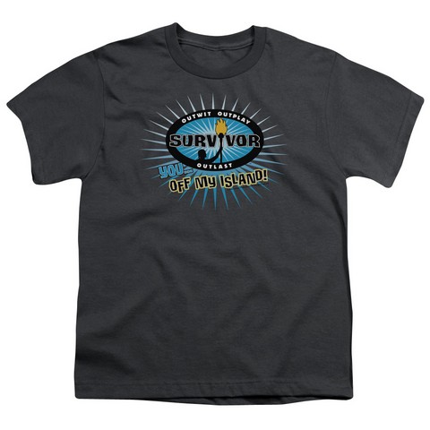 Survivor-Off My Island - Short Sleeve Youth 18-1 Tee - Charcoal- Medium