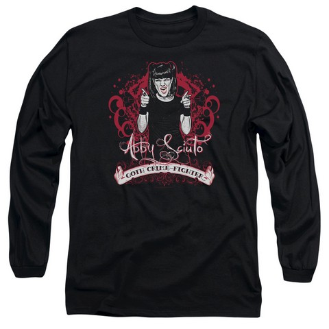 Ncis-Goth Crime Fighter - Long Sleeve Adult 18-1 Tee - Black- Medium