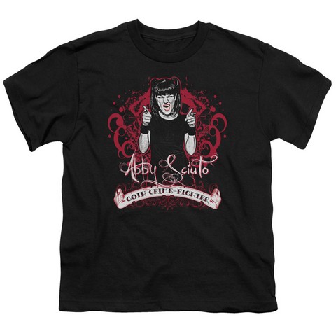 Ncis-Goth Crime Fighter - Short Sleeve Youth 18-1 Tee - Black- Small