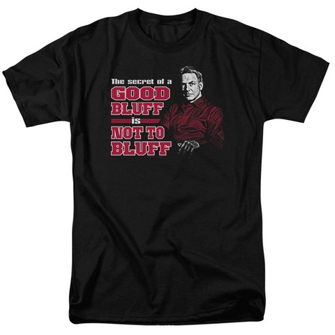 NCIS-No Bluffing - Short Sleeve Adult 18-1 Tee - Black- Small