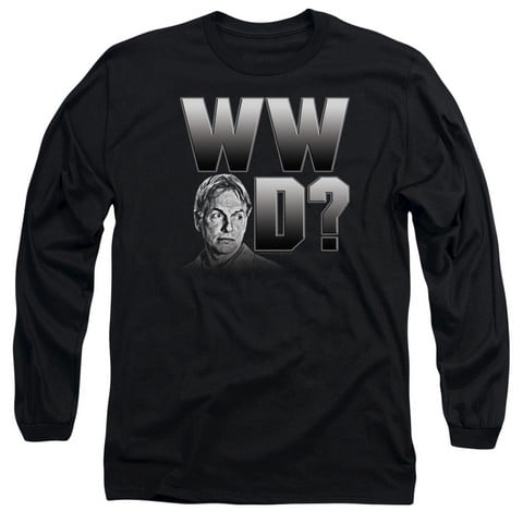 NCIS-What Would Gibbs Do - Long Sleeve Adult 18-1 Tee - Black- Extra Large