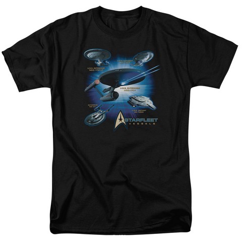Star Trek-Starfleet Vessels 18-1 Tee - Black- 4X