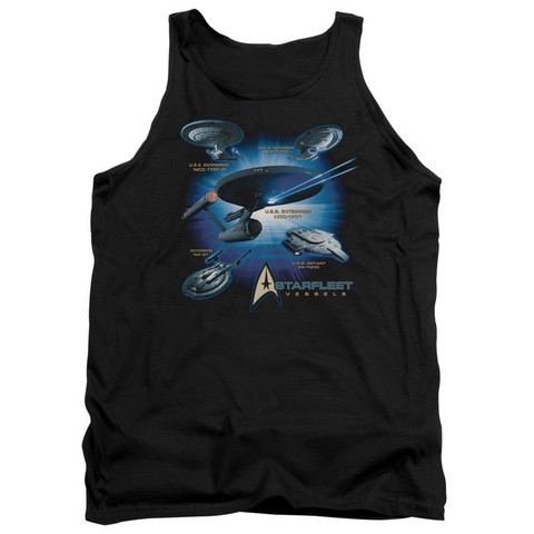 Star Trek-Starfleet Vessels - Adult Tank Top - Black- Medium
