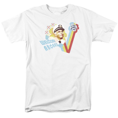 Love Boat-Welcome Aboard - Short Sleeve Adult 18-1 Tee - White- Extra Large