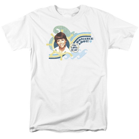 Love Boat-Romance Ahoy - Short Sleeve Adult 18-1 Tee - White- Medium