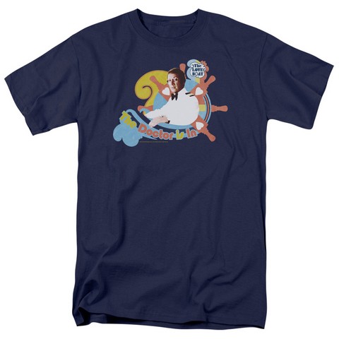 Love Boat-The Doctor Is In - Short Sleeve Adult 18-1 Tee - Navy- 5X