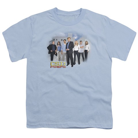 Csi-Miami Cast - Short Sleeve Youth 18-1 Tee - Light Blue- Medium