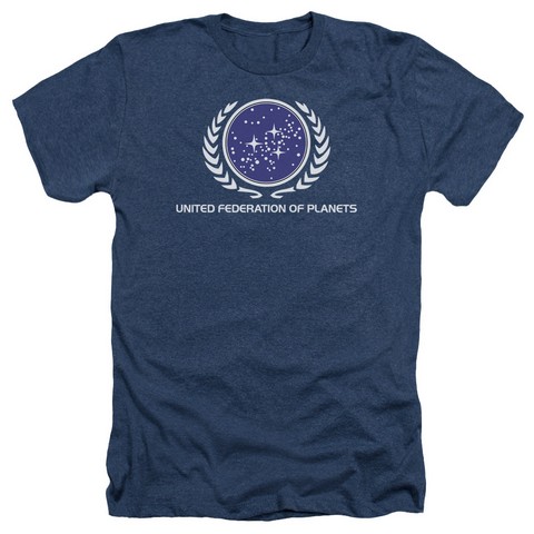 Star Trek-United Federation Logo - Adult Heather Tee - Navy- Medium -  Trevco, CBS461-HA-2