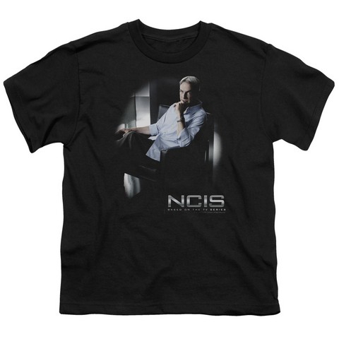 Ncis-Gibbs Ponders - Short Sleeve Youth 18-1 Tee - Black- Small
