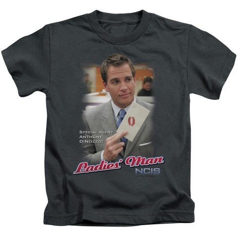 Ncis-Ladies Man - Short Sleeve Juvenile 18-1 Tee - Charcoal- Medium 5-6