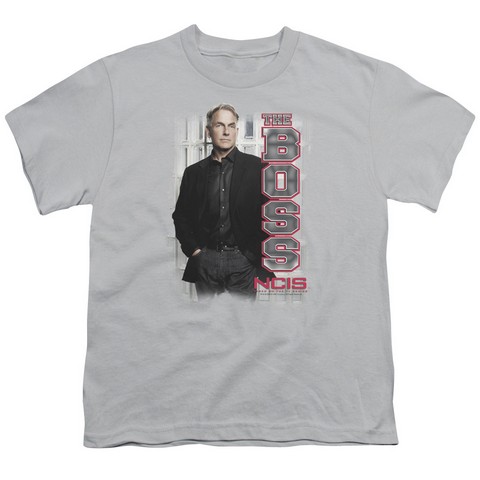 Ncis-The Boss - Short Sleeve Youth 18-1 Tee - Silver- Extra Large