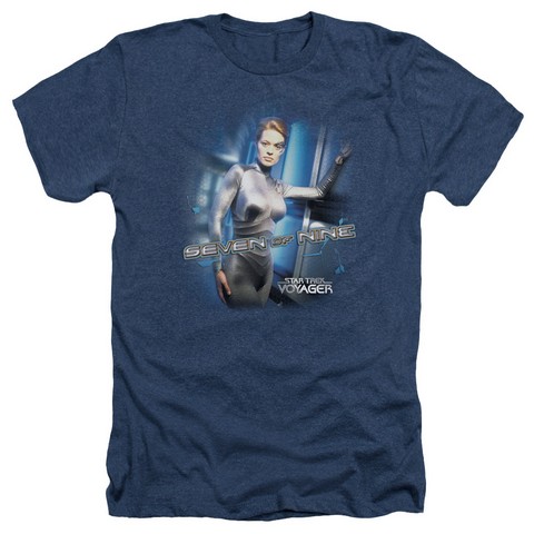 Star Trek-Seven Of Nine - Adult Heather Tee - Navy- Medium -  Trevco, CBS512-HA-2