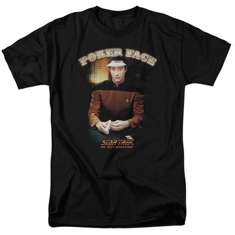 Star Trek-Poker Face - Short Sleeve Adult 18-1 Tee - Black- Medium