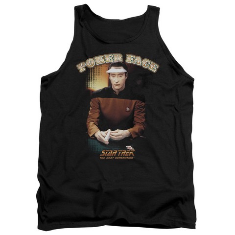 Star Trek-Poker Face - Adult Tank Top - Black- Medium