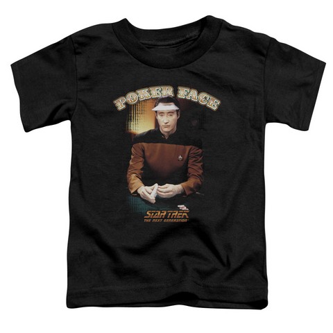 Star Trek-Poker Face - Short Sleeve Toddler Tee - Black- Small 2T