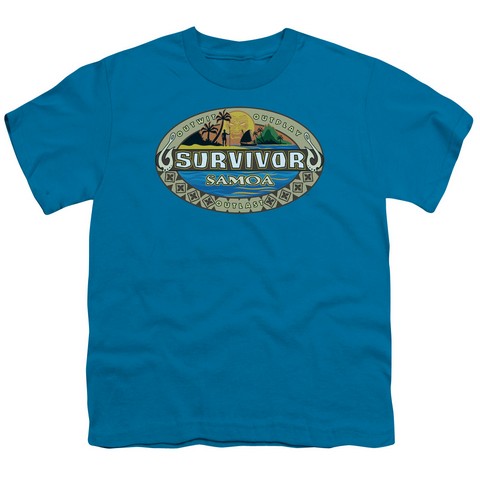 Survivor-Samoa Logo - Short Sleeve Youth 18-1 Tee - Black- Medium