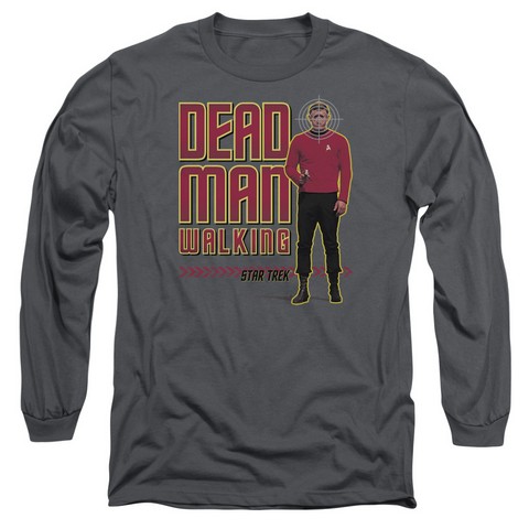 Star Trek-Dead Man Walking Long Sleeve Adult 18-1 Tee - Charcoal - Medium