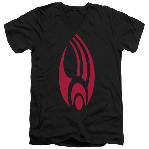 Star Trek-Borg Logo - Short Sleeve Adult 30-1 V-Neck Tee - Black- Medium