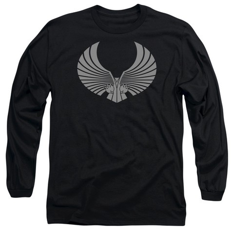 Star Trek-Romulan Logo - Long Sleeve Adult 18-1 Tee - Black- Medium