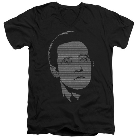 Star Trek-Datas Data - Short Sleeve Adult 30-1 V-Neck Tee - Black- Large