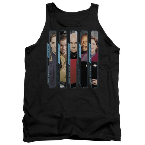 Star Trek-The Captains - Adult Tank Top - Black- Medium