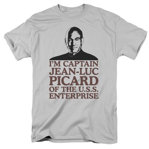Star Trek-I Am Captain - Short Sleeve Adult 18-1 Tee - Silver- Medium