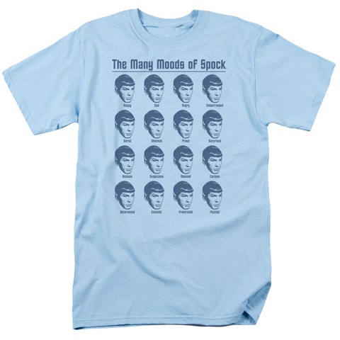 Star Trek-Many Moods Of Spock - Carolina Blue- Small