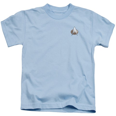 Star Trek-Tng Science Emblem - Short Sleeve Juvenile 18-1 Tee - Carolina Blue- Medium 5-6