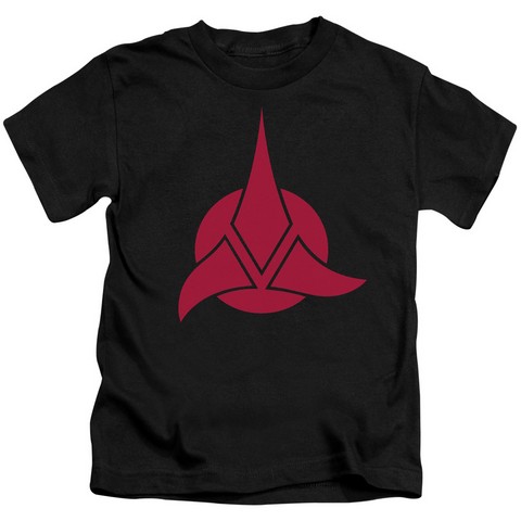 Star Trek-Klingon Logo - Short Sleeve Juvenile 18-1 Tee - Black, Small 4
