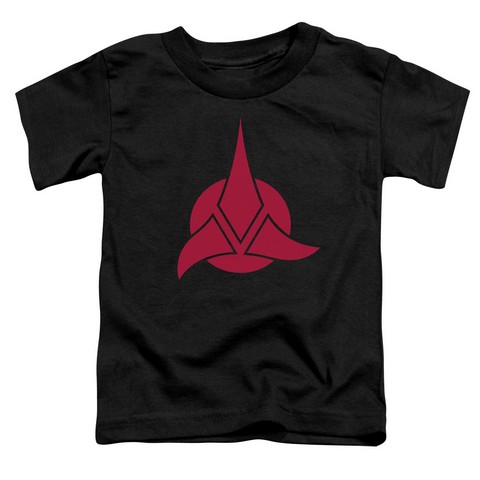 Star Trek-Klingon Logo - Short Sleeve Toddler Tee - Black- Medium 3T