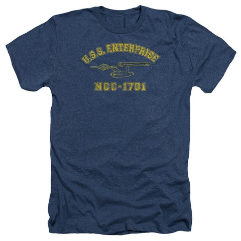 Star Trek-Enterprise Athletic - Adult Heather Tee - Navy- 2X