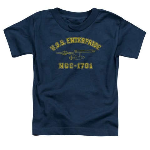 Star Trek-Enterprise Athletic Short Sleeve Toddler Tee - Navy - Large 4T