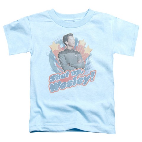 Star Trek-Shut Up Wesley - Short Sleeve Toddler Tee - Light Blue- Medium 3T