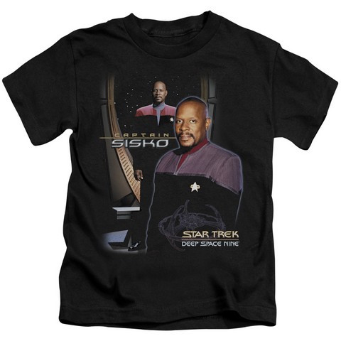 Star Trek-Captain Sisko - Short Sleeve Juvenile 18-1 Tee - Black- Large 7
