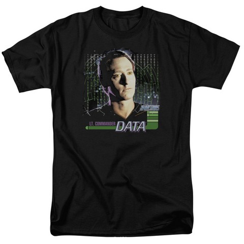 Star Trek-Data - Short Sleeve Adult 18-1 Tee - Black- 2X