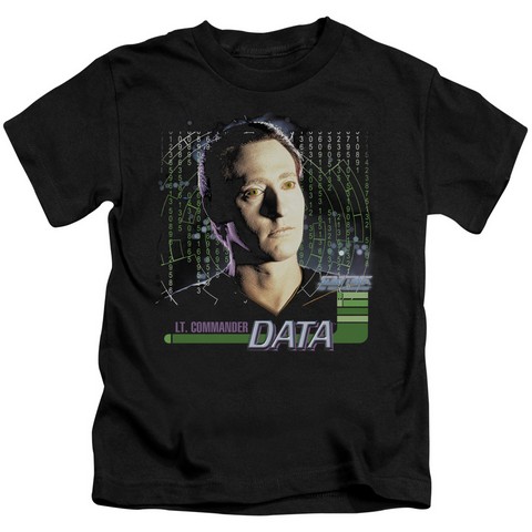 Star Trek-Data - Short Sleeve Juvenile 18-1 Tee - Black- Large 7