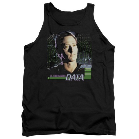 Star Trek-Data Adult Tank Top - Black- Medium