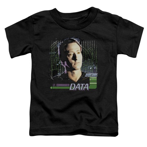 Star Trek-Data - Short Sleeve Toddler Tee - Black- Small 2T
