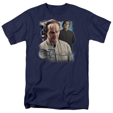 Star Trek-Doctor Phlox 18-1 Tee - Navy- Extra Large