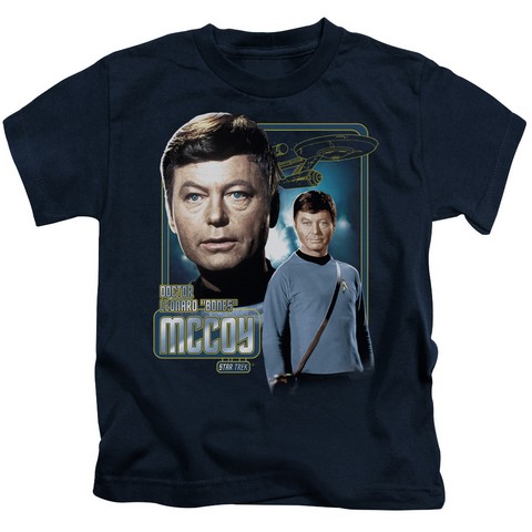 Star Trek-Doctor Mccoy - Short Sleeve Juvenile 18-1 Tee - Navy- Large 7