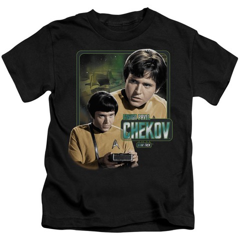 Star Trek-Ensign Chekov - Short Sleeve Juvenile 18-1 Tee - Black- Large 7