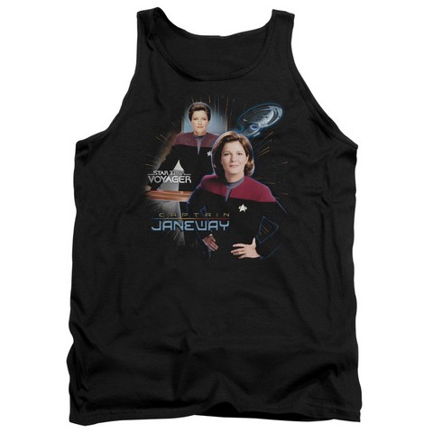 Star Trek-Captain Janeway - Adult Tank Top - Black- Large