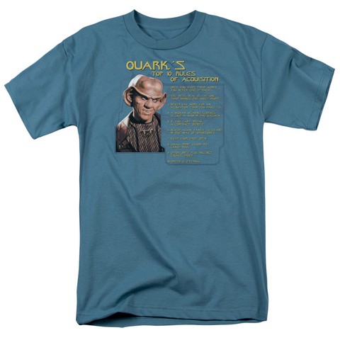 Star Trek-Quarks Rules - Short Sleeve Adult 18-1 Tee - Slate- Extra Large