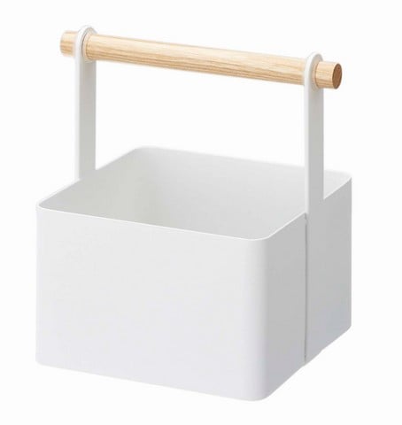 Picture of YAMAZAKI home 2313 5.1 x 6.3 in. Steel Multi-Purpose Tool Box With Wooden Handle - Small&#44; White