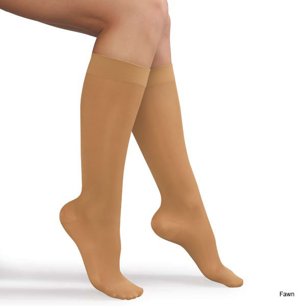Picture of Advanced Orthopaedics 9329 - F 15 - 20 mm Hg Compression Ladies Knee High&#44; Fawn - 2X Large
