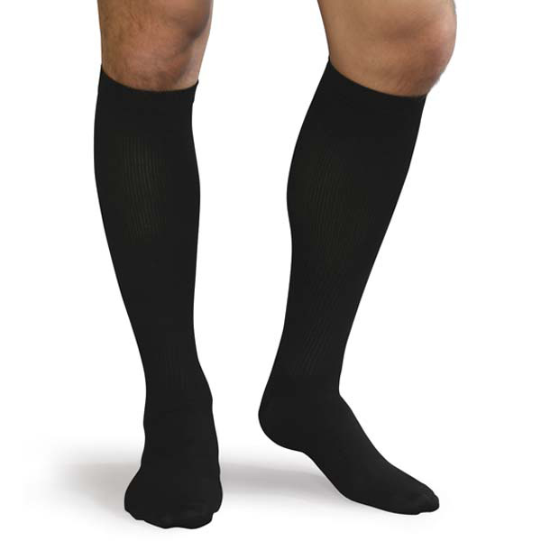 Picture of Advanced Orthopaedics 9305 - BL 15 - 20 mm Hg Compression Mens Support Socks- Black - Medium