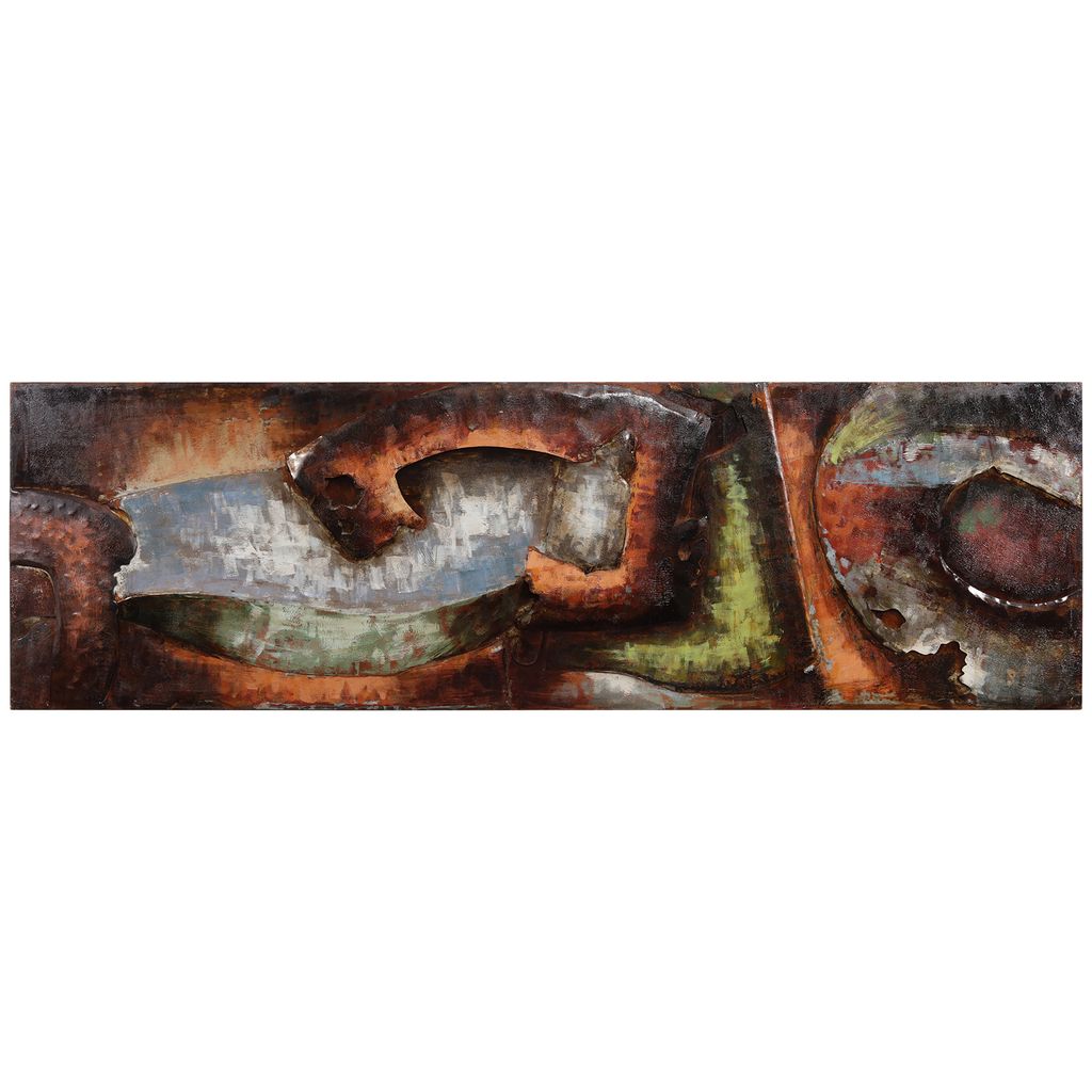 Empire Art Direct "Convergence 1" Mixed Media Hand Painted Iron Wall Sculpture by Primo