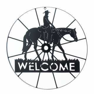 Picture of Home Decor Cowboy Wheel Welcome Sign