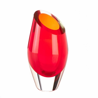 Picture of Home Decor Red Cut Glass Vase